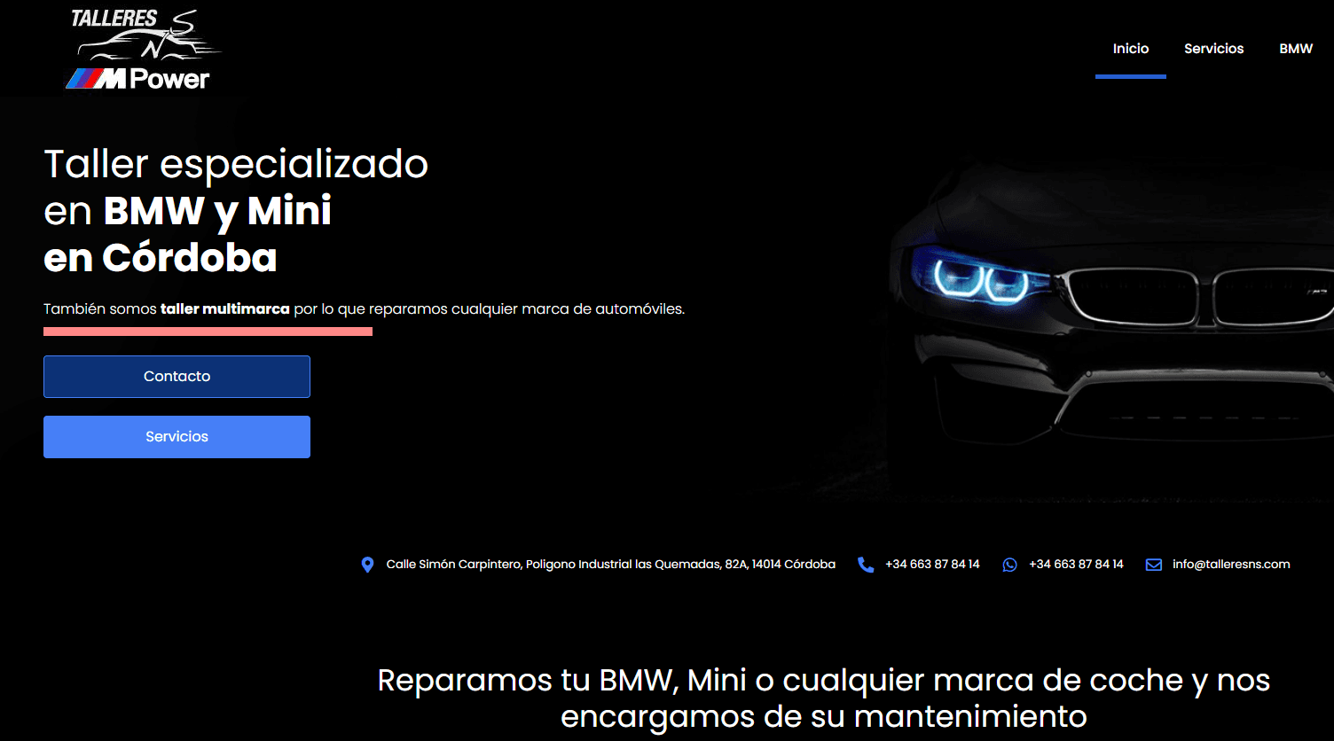 Proyecto Landing Page: Talleres NS